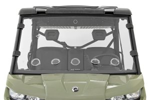 Can-Am Defender HD10 X mr Windshield - Front - Rough Country - Vented, Scratch Resistant - '18-'23 Can-Am Defender HD10 X mr Windshield - Front - Rough Country - Vented, Scratch Resistant - '18-'23
